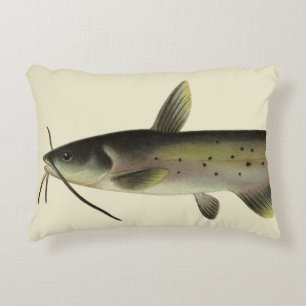 Coussins Décoratifs Pêche au poisson-chat, vie marine vintage poisson 