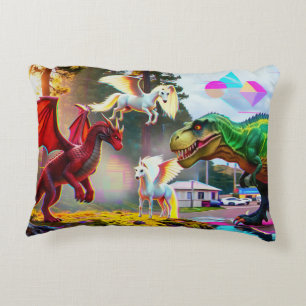 Coussins Décoratifs Pégase, dragon et dinosaure mythiques et préhistor