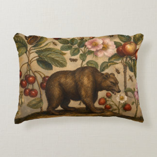 Coussins Décoratifs Peinture à l'huile botanique vintage de l'ours et