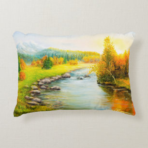 Coussins Décoratifs peinture à l'huile de beau paysage d'automne, for