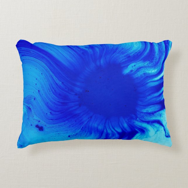 Coussins Décoratifs Peinture abstraite bleue et turquoise (Devant)