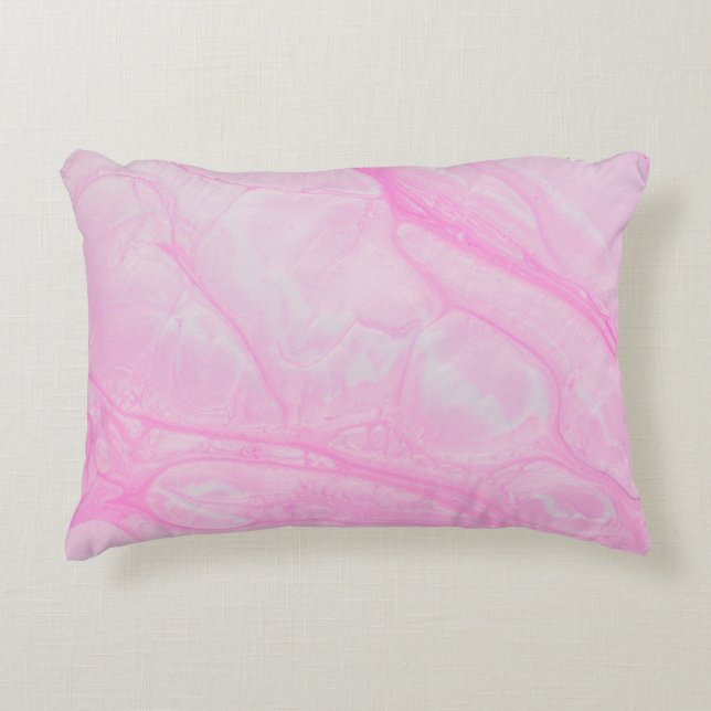 Coussins Décoratifs Peinture abstraite rose et blanche (Devant)