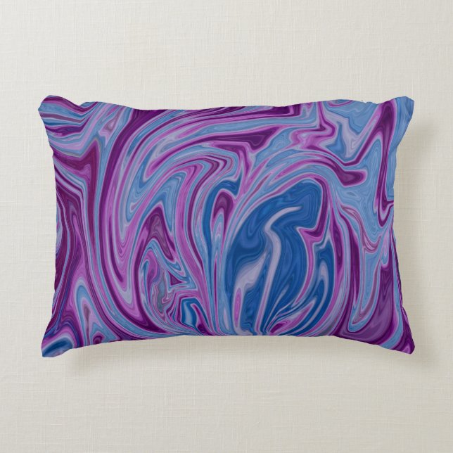 Coussins Décoratifs Peinture abstraite violette et bleue (Devant)
