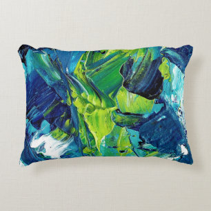 Coussins Décoratifs Peinture acrylique abstraite en bleu