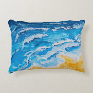 Coussins Décoratifs Peinture acrylique sur la mer et la plage sur le s