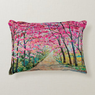 Coussins Décoratifs Peinture aquarelle paysage couleur rose rouge Tunn