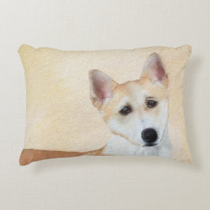 Coussins Décoratifs Peinture de chien de Canaan - jolie art original d
