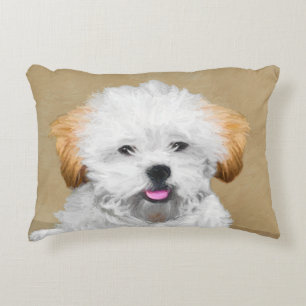 Coussins Décoratifs Peinture de chiot de Lhasa Apso - art original