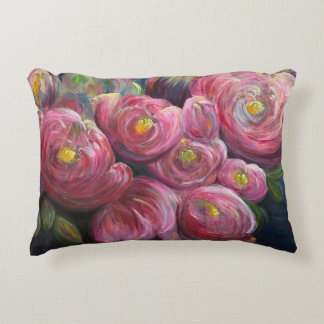 Coussins Décoratifs Peinture de fleurs roses d'exubérance