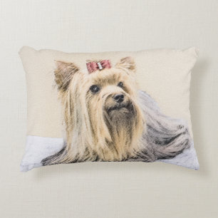 Coussins Décoratifs Peinture de Yorkshire Terrier - art original