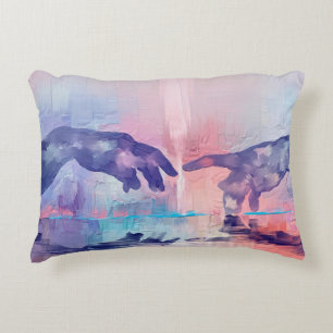 Coussins Décoratifs Peinture fine, mains surréalistes peintes à la mai
