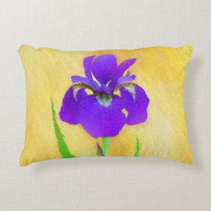 Coussins Décoratifs Peinture Iris à pois pourpre - Chien original mign