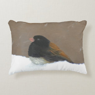 Coussins Décoratifs Peinture Junco foncée - Art original pour oiseaux