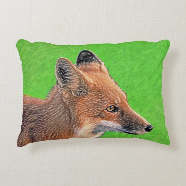 Coussins Décoratifs Peinture Red Fox - Art original de la faune (Devant)