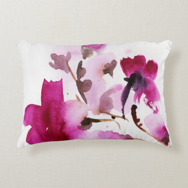 Coussins Décoratifs Peintures florales abstraites 4 d'aquarelle (Devant)