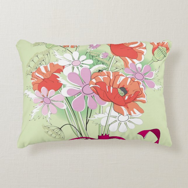 Coussins Décoratifs Pépites à ruban : Daisy Bouquet. (Devant)