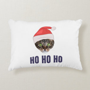 Coussins Décoratifs Père Noël Chat avec Santa hat, Ho Ho ho Squa d'inv