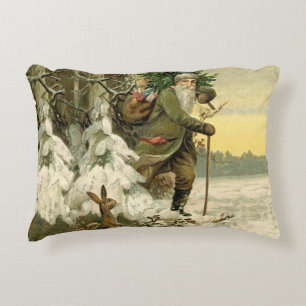 Coussins Décoratifs Père Noël vintage Noël victorien vacances Arbre