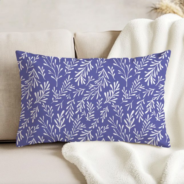 Coussins Décoratifs Periwinkle Whimsical Foliage Pattern (Créateur téléchargé)