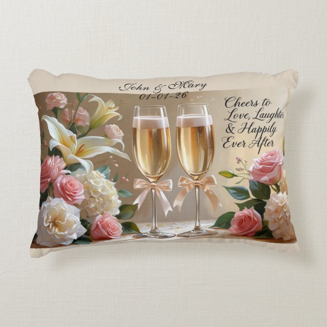 Coussins Décoratifs Personalised  Bridal Pillow-Happily Ever After (Devant)