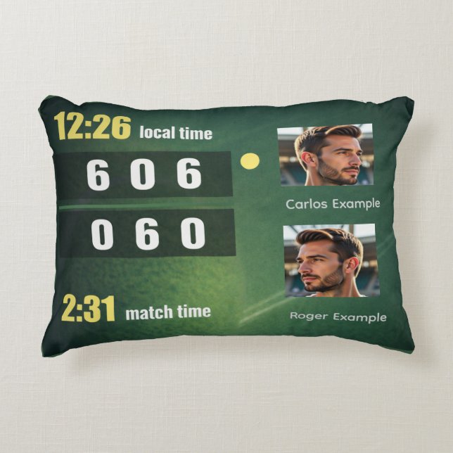 Coussins Décoratifs Personalized Tennis Match Scoreboard (Devant)