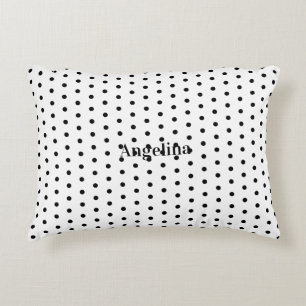 Coussins Décoratifs Personnalisé Moderne Noir et Blanc à pois 