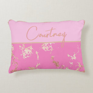 Coussins Décoratifs Personnalisé rose et or