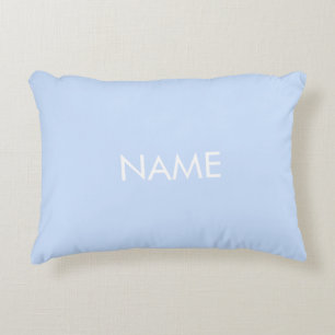 Coussins Décoratifs Personnaliser avec nom, texte minimaliste bleu cla