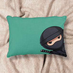 Coussins Décoratifs Petit guerrier de Ninja sur vert