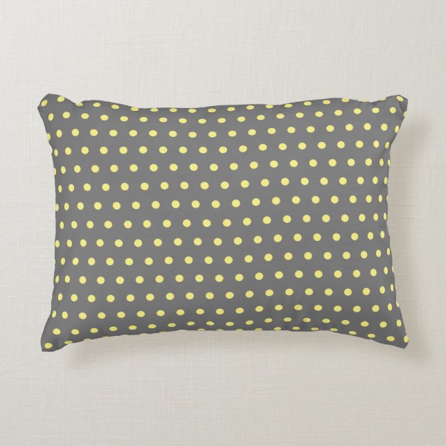 Coussins Décoratifs Petite Pois Jaune Gris Gris Personnalisé (Devant)