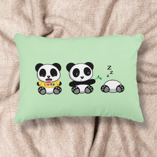Coussins Décoratifs Petites pandas mignonnes sur vert