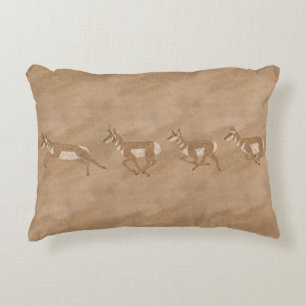 Coussins Décoratifs Pétroglyphe de Pronghorn du Sud-Ouest
