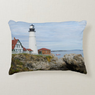 Coussins Décoratifs Phare de Portland Headlight sur une côte rocheuse