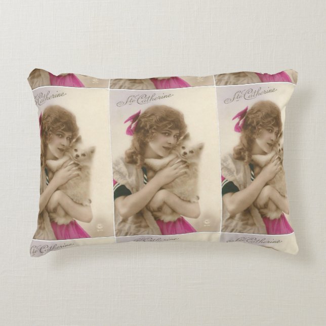 Coussins Décoratifs Photo antique Victorian Woman and Dog (Devant)