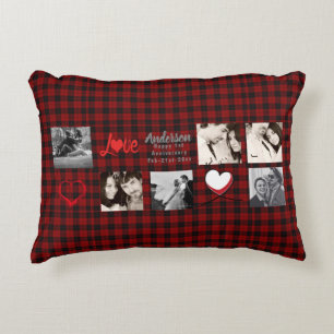 Coussins Décoratifs PHOTO COLLAGE 10 15 20e anniversaire Plaid Buffalo