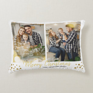 Coussins Décoratifs Photo de famille Noël Confetti Doré