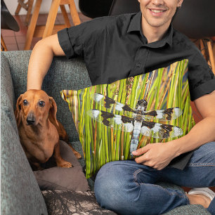 Coussins Décoratifs Photo de libellule d'écrémage blanc commun