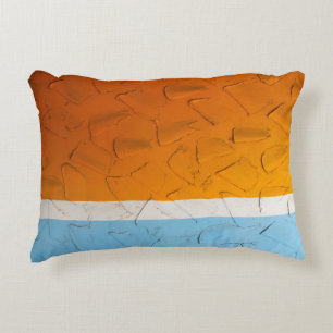 Coussins Décoratifs Photo d'oeuvres d'art orange, blanc et bleu