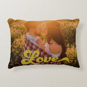 Coussins Décoratifs Photo personnalisée avec superposition d'amour en