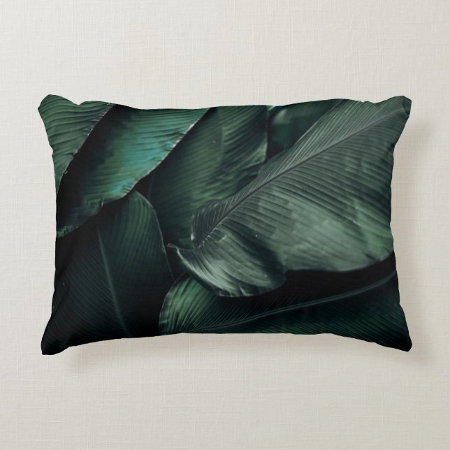 COUSSINS DÉCORATIFS PHOTOGRAPHIE FEUILLE VERTE (Devant)