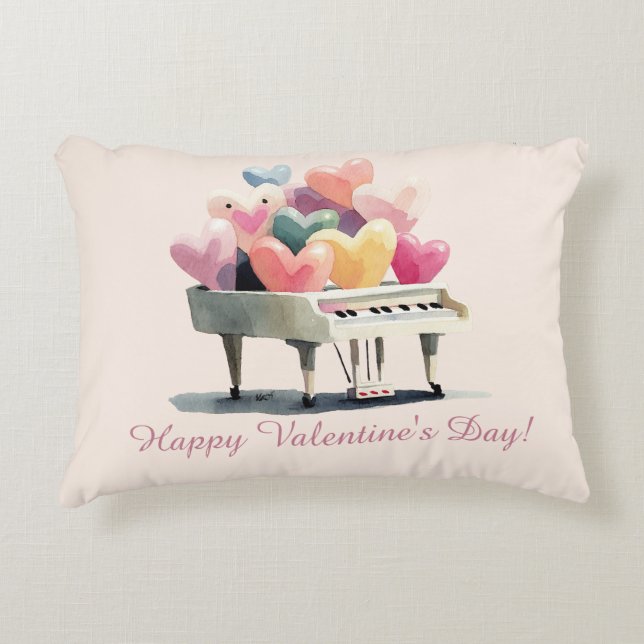 Coussins Décoratifs Piano de l'amour des cœurs (Devant)