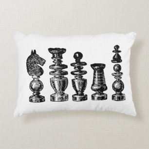 Coussins Décoratifs Pièces d'échecs Art Vintage