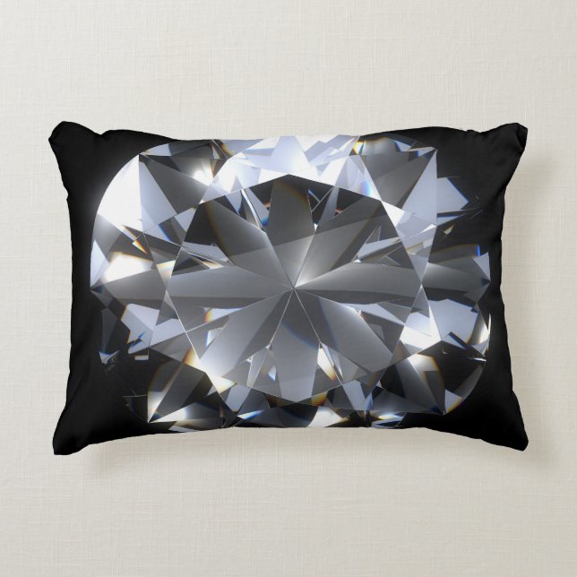 Coussins Décoratifs Pierre de diamant : l'espace noir brille. (Devant)