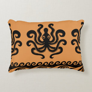 Coussins Décoratifs Pieuvre grecque ancienne, motif à vagues