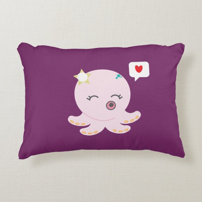 Coussins Décoratifs Pieuvre rose pour bébé (Devant)