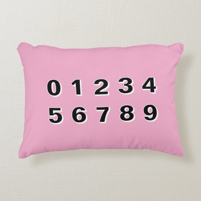 Coussins Décoratifs Pink Alphabet and Numbers Accent Pillow (Devant)