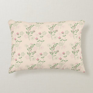 Coussins Décoratifs Pink Green Retro Y2K les années 70 Fleur Motif