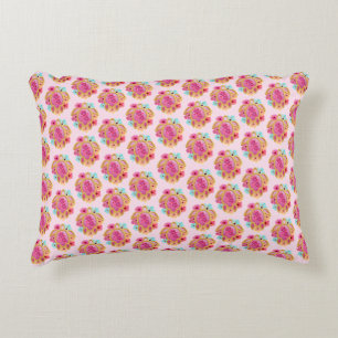 Coussins Décoratifs Pink Island Tortues de mer tropicales Floral