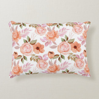 Coussins Décoratifs Pink watercolor flowers