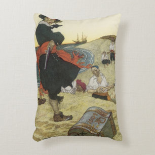 Coussins Décoratifs Pirates Vintage, William Kidd enterrant un trésor